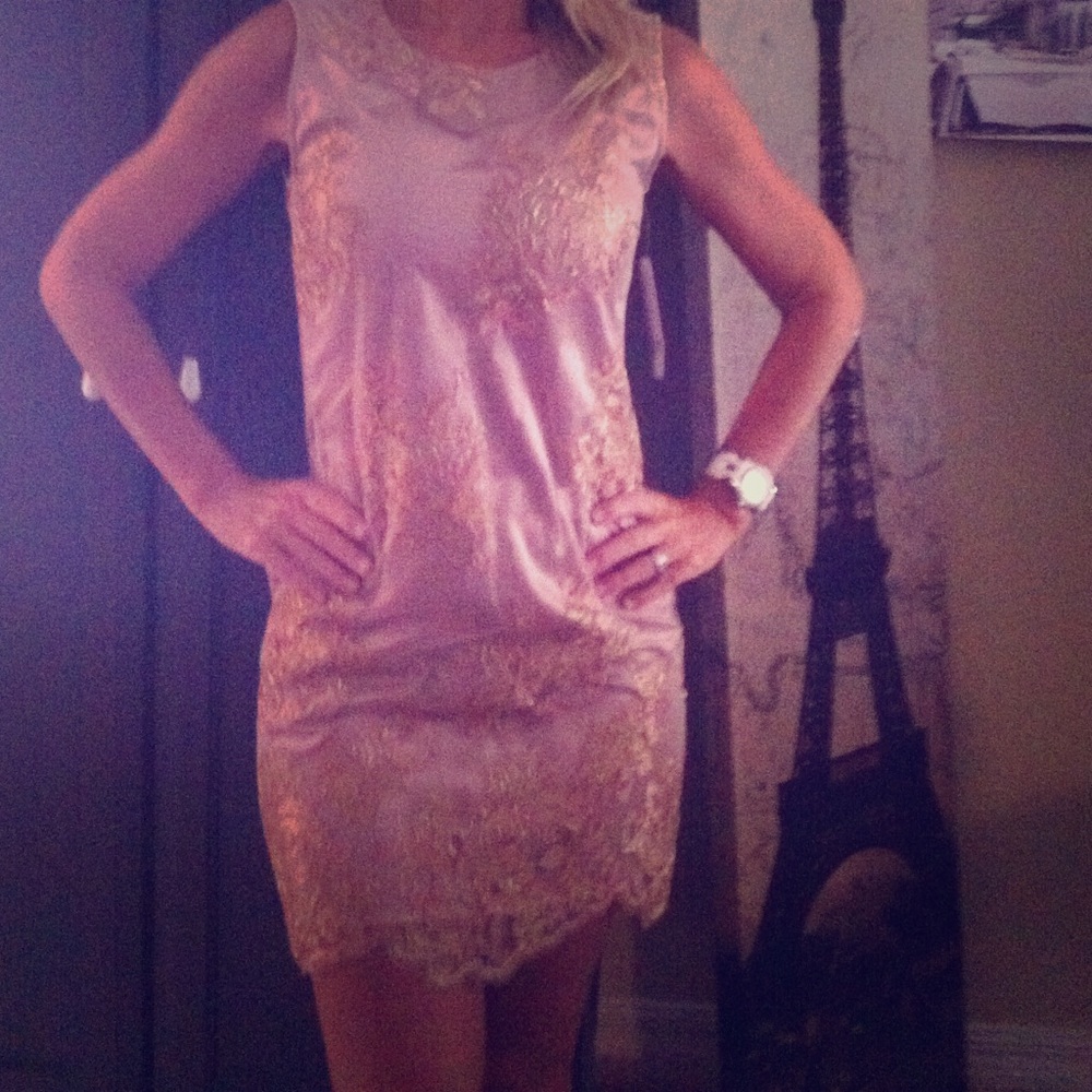 Boston Proper Rose Gold Dress